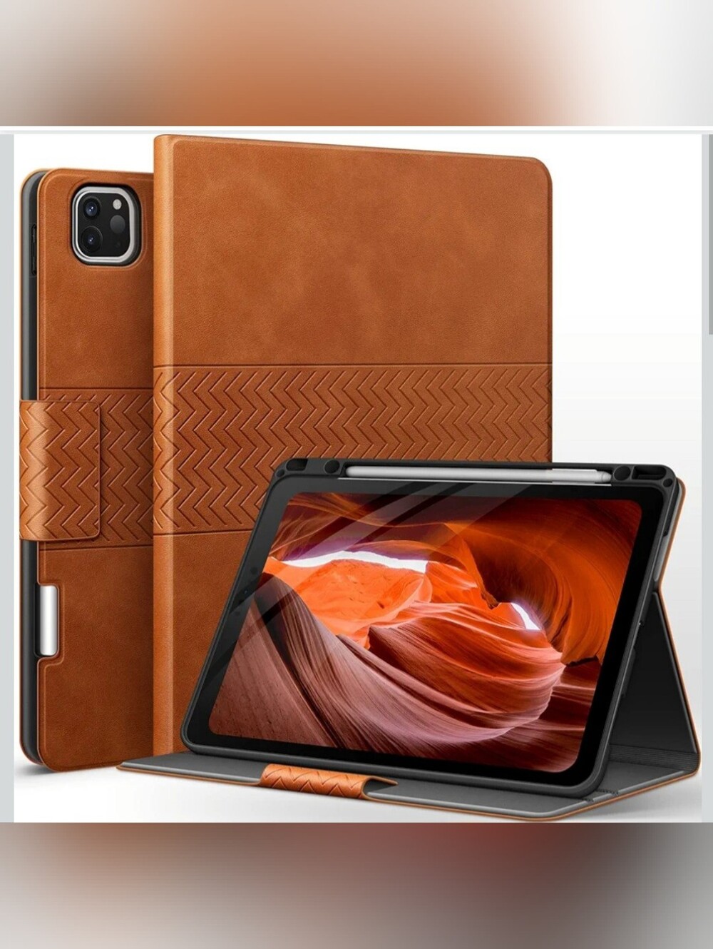 Auaua iPad Pro 12.9 Case - Vegetable Leather Brown